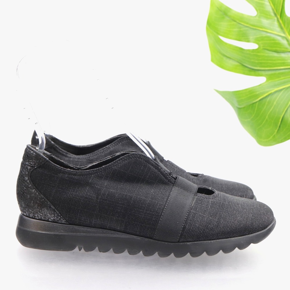 Munro Alta Shoes Womens Size 11 Black Fabric Slip On Mary Jane Sneakers Comfort